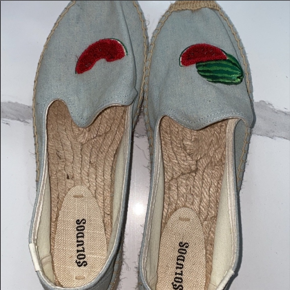 SOLUDOS WATERMELON SHOES 🍉 BLUE ESPADRILLES 9.5 NEW - Picture 5 of 7